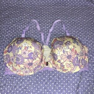Adore Me Floral & Lace Racer Back Bra 36DD NWOT & Free Black Auden Bra